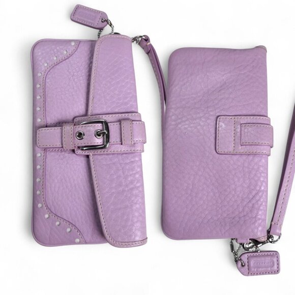 COACH Vintage Hamptons Satchel in lavender with wallet/wristlet set 5055 - Picture 7 of 9